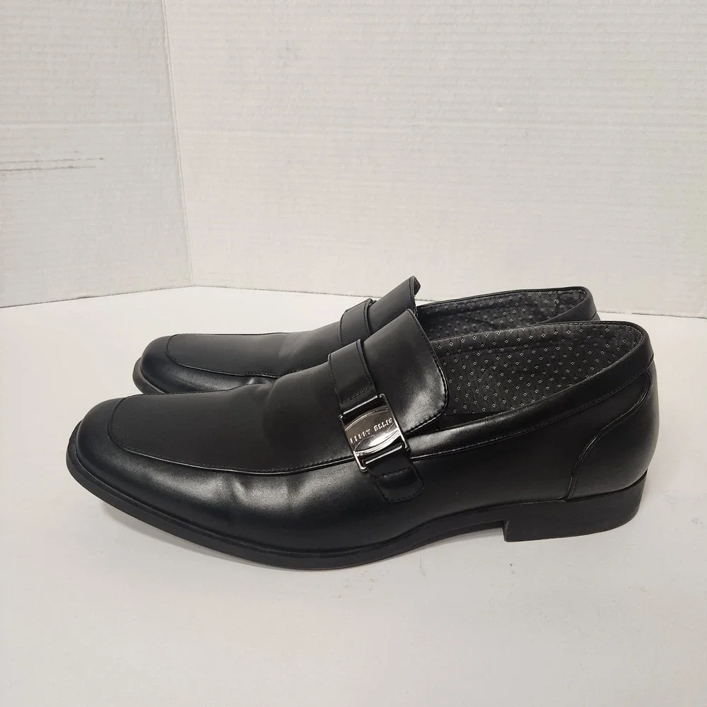 Perry Ellis Portfolio Men 8 Black Justin Ultra Foam Slip On‎ Dress Loafer Shoes